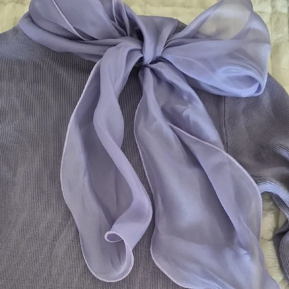 Chicwish Elegant Lavender Sweater with Bow Detail NWT - Picture 3 of 4